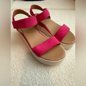 Sorel Pink Espadrille Platform Sandals